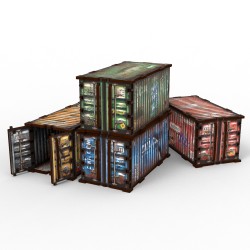 Green Stuff World - MDF Terrain - Pre-Painted & Foldable - Modern - Container (4 Items)