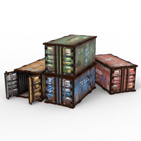 Green Stuff World - MDF Terrain - Voorgeschilderd & Opvouwbaar - Modern - Container (4 items)