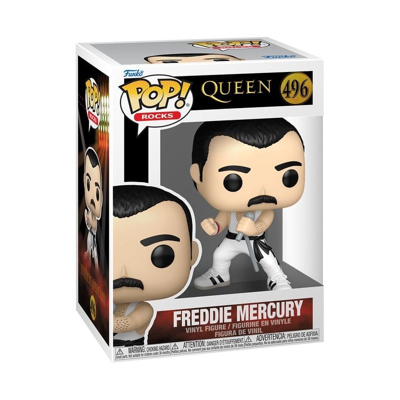 Queen POP! Rocks Vinyl Figure Freddie Mercury (white singlet) 9 cm