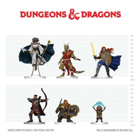 D&D Icons of the Realms figurines mini Manuel du Joueur - Kit de Démarrage Épées & Bâtons 20 cm