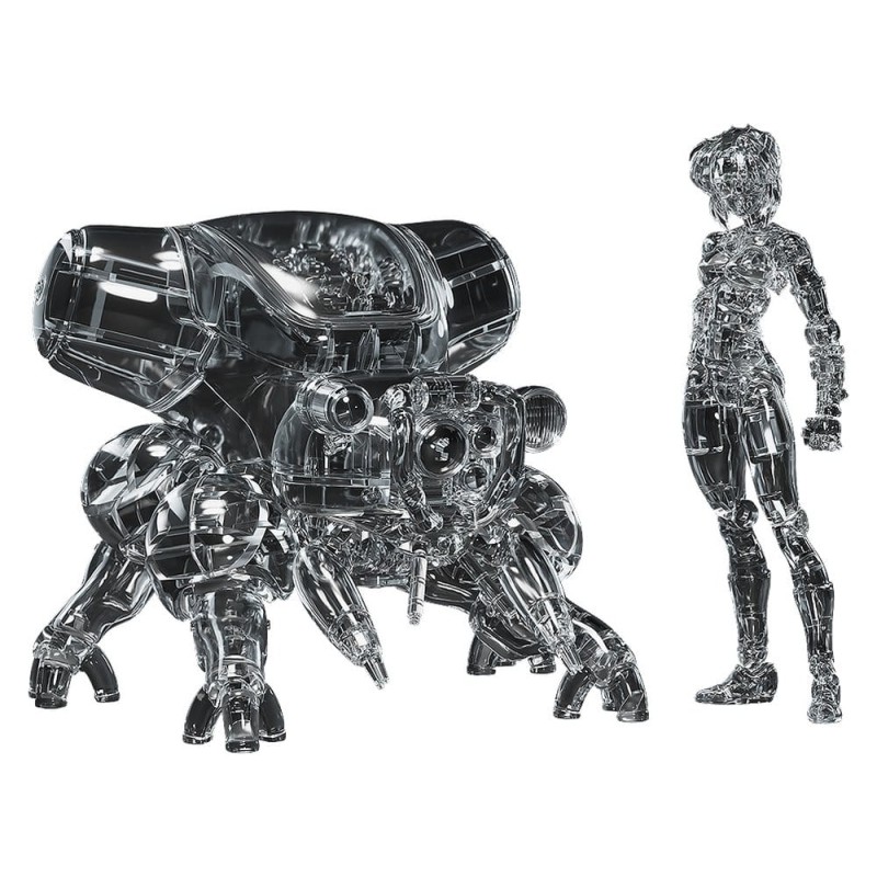 Ghost in the Shell Plastic Model Kit PLAMAX minimum factory Motoko Kusanagi avec Fuchikoma: Thermoptic Camouflage Ver. 8 cm