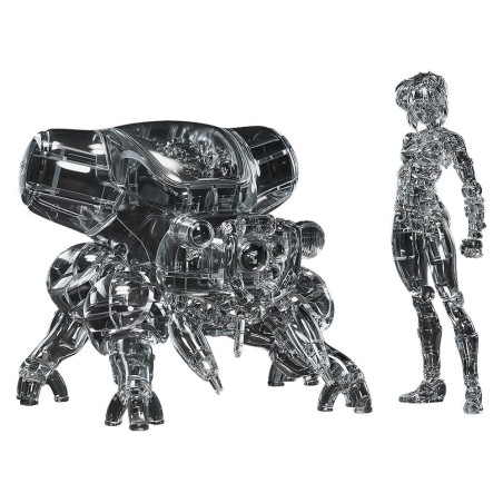 Ghost in the Shell Plastic Model Kit PLAMAX minimum factory Motoko Kusanagi avec Fuchikoma: Thermoptic Camouflage Ver. 8 cm