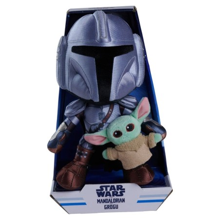 Star Wars Mandalorian peluche Mandalorian & Mini Grogu 25 cm