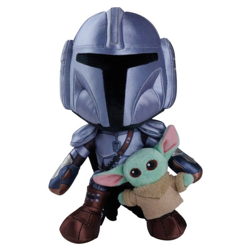Star Wars Mandalorian peluche Mandalorian & Mini Grogu 25 cm