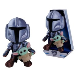 Star Wars Mandalorian peluche Mandalorian & Mini Grogu 25 cm