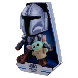 Star Wars Mandalorian peluche Mandalorian & Mini Grogu 25 cm