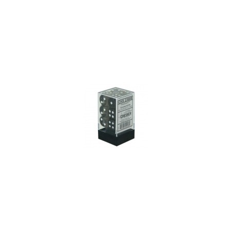 Chessex - 16mm d6 ( 12 dice ) - Transparent - Smoke/White
