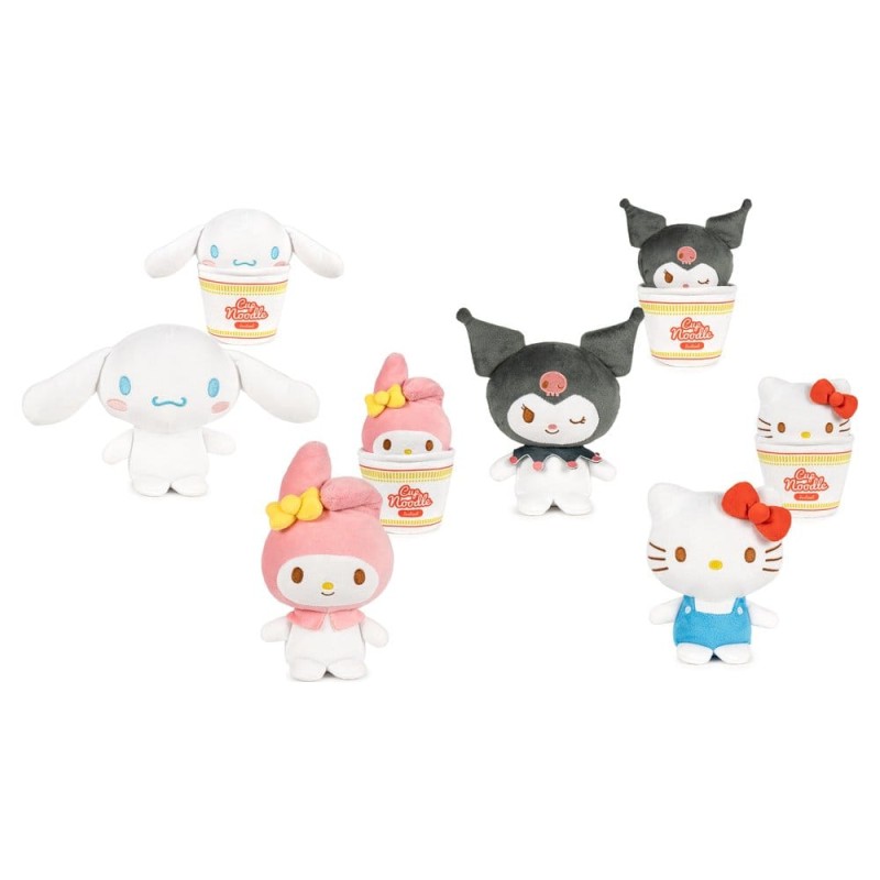 Hello Kitty &amp; Friends assortiment peluches - Cup Noodles 16 cm (24)