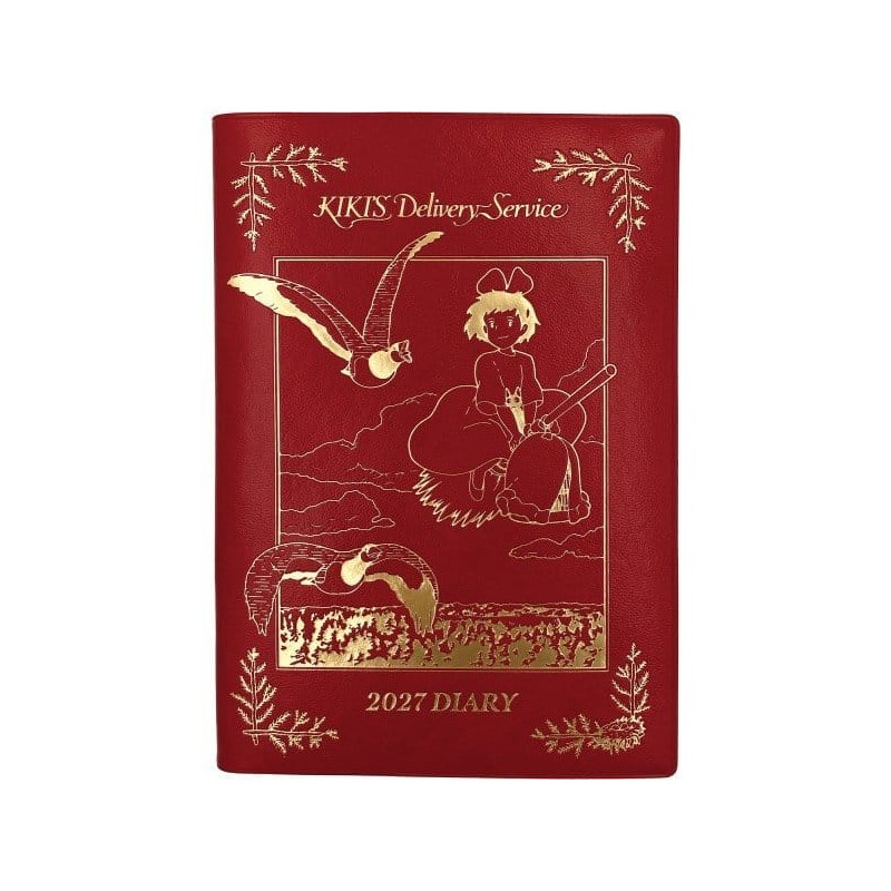 Kiki la petite sorcière journal Kiki on her broom red gold foil
