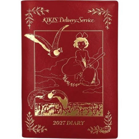 Kiki la petite sorcière journal Kiki on her broom red gold foil