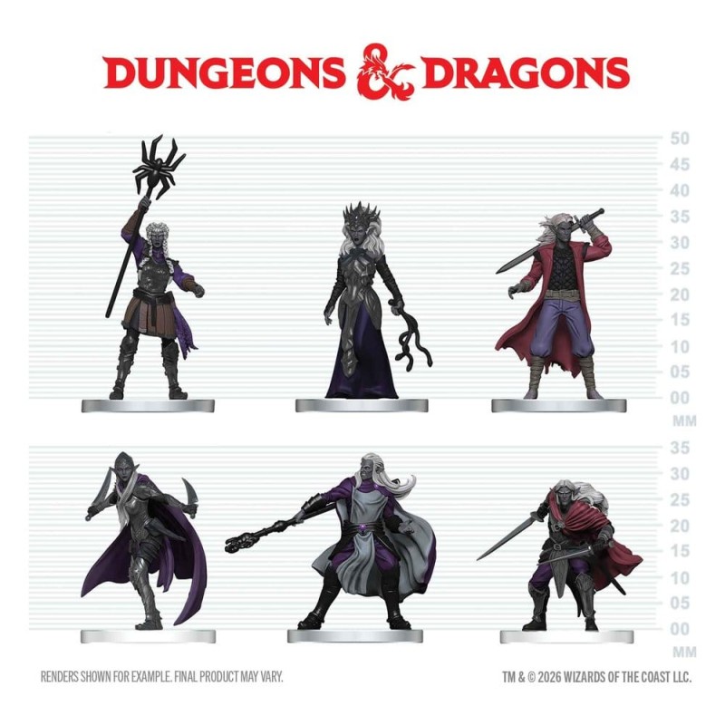 D&D Icons of the Realms Mini Figures Drow Warband 20 cm