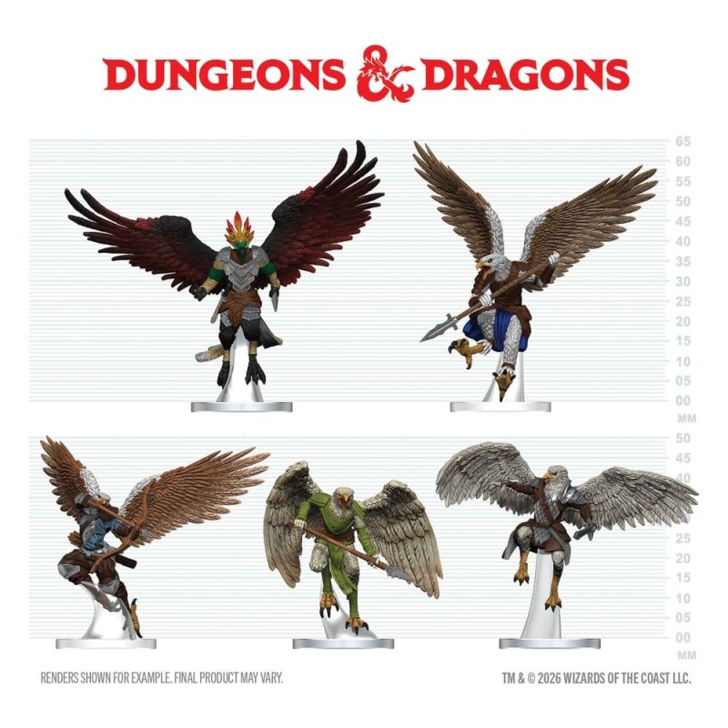 D&D Icons of the Realms figurines mini Aarakocra Flock 20 cm