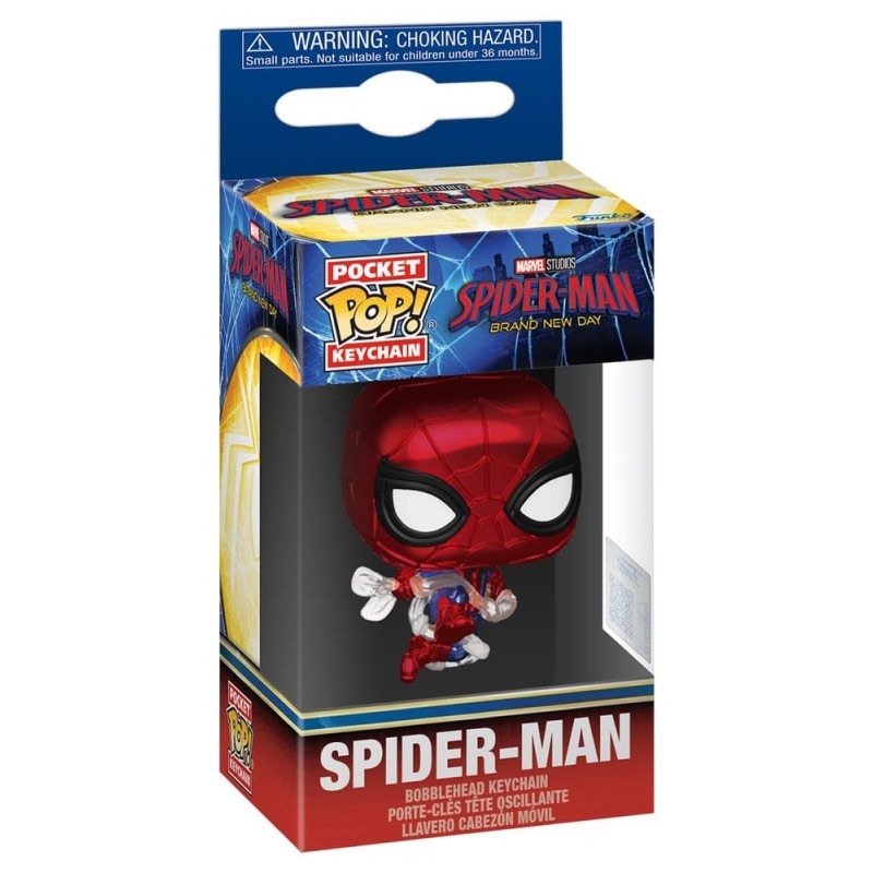 Spider-Man: Brand New Day présentoir porte-clés Pocket POP! Spider-Man (Metallic) 4 cm (12)