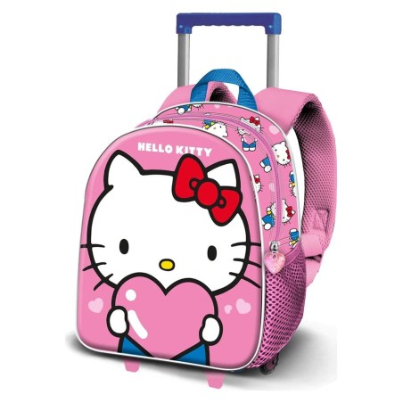 Sanrio Small 3D Sac à dos à roulettes Hello Kitty Heart