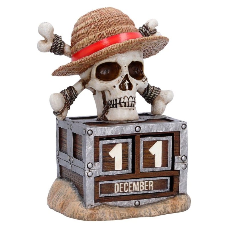 One Piece Perpetual Calendar Luffy Jolly Roger 16 cm