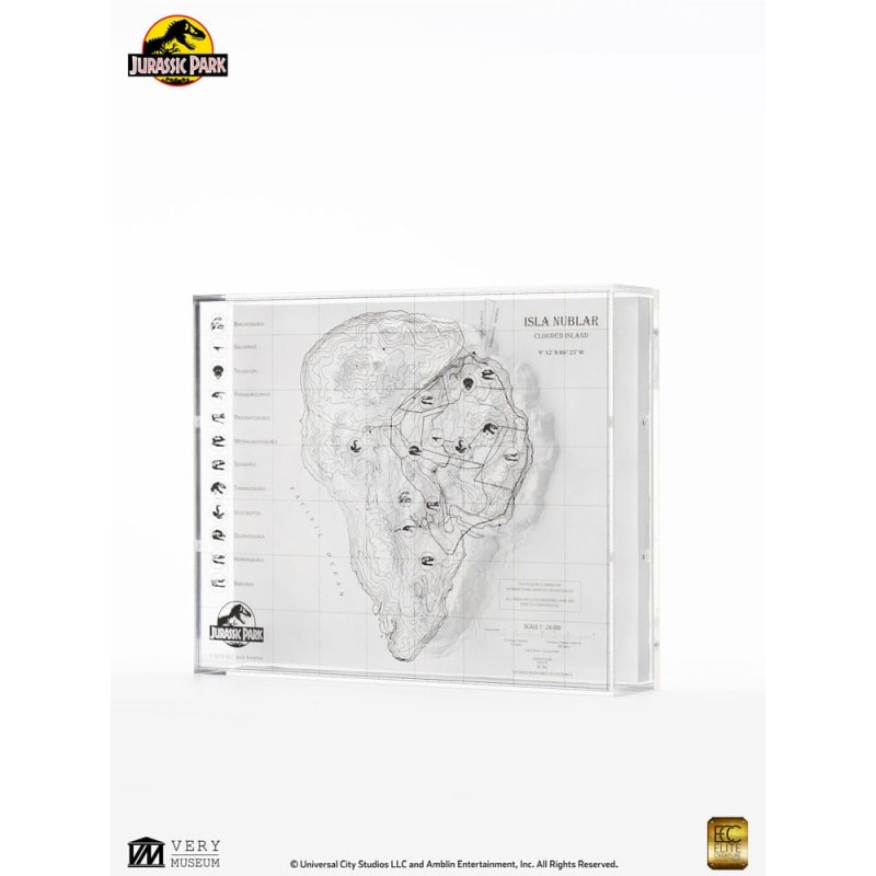 Jurassic Park Carte topographique Isla Nublar 