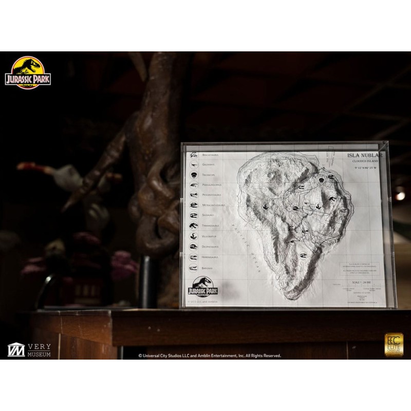 Jurassic Park Carte topographique Isla Nublar 