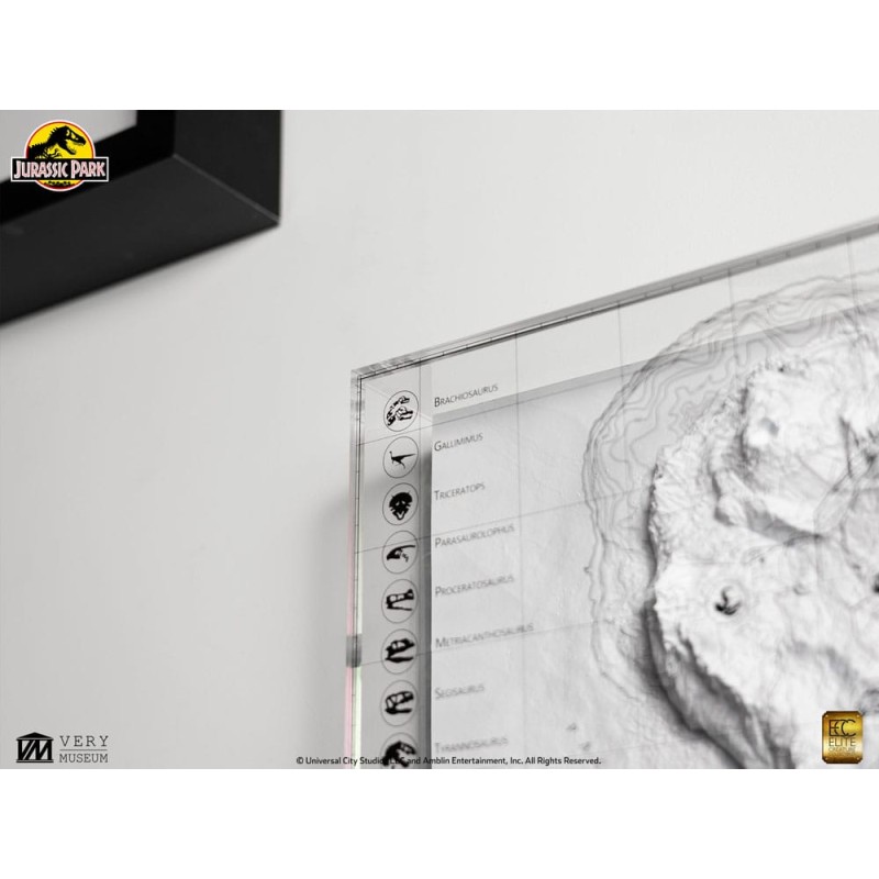 Jurassic Park Carte topographique Isla Nublar 