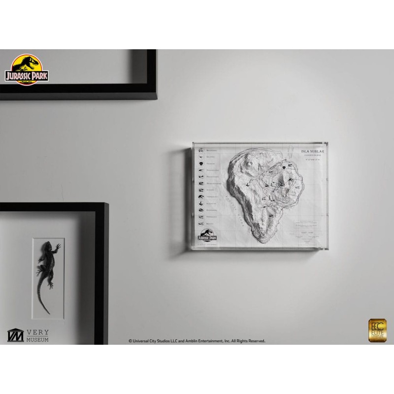 Jurassic Park Topographic Map Isla Nublar 