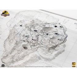 Jurassic Park Topographic Map Isla Nublar 