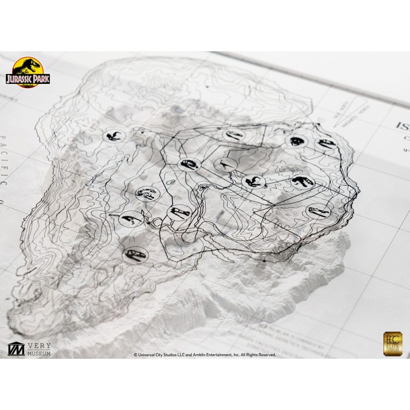 Jurassic Park Carte topographique Isla Nublar 