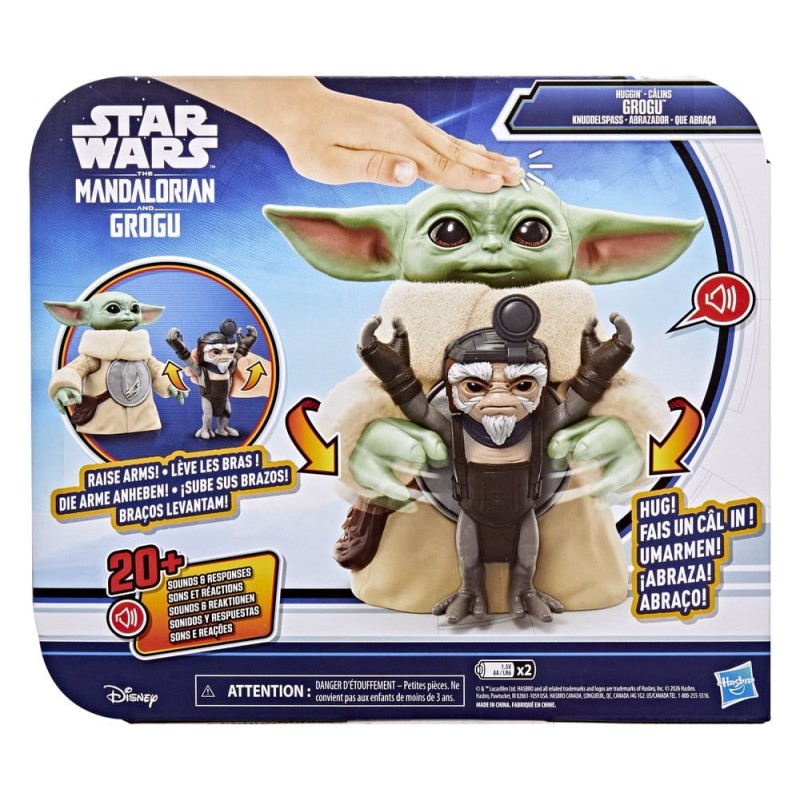 Star Wars: The Mandalorian & Grogu figurine électronique Câlins Grogu & Anzellan 17 cm