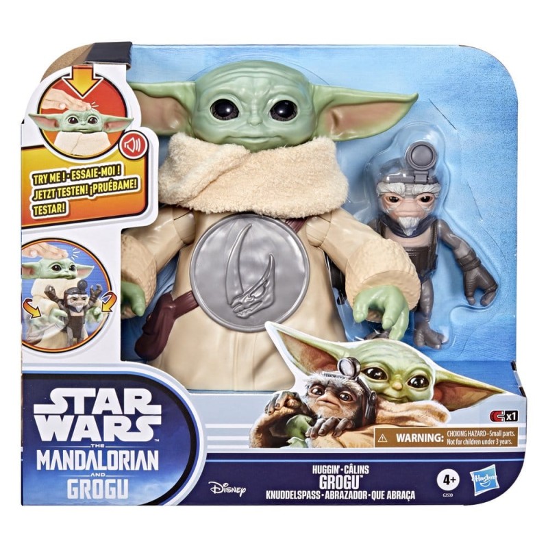 Star Wars: The Mandalorian & Grogu figurine électronique Câlins Grogu & Anzellan 17 cm