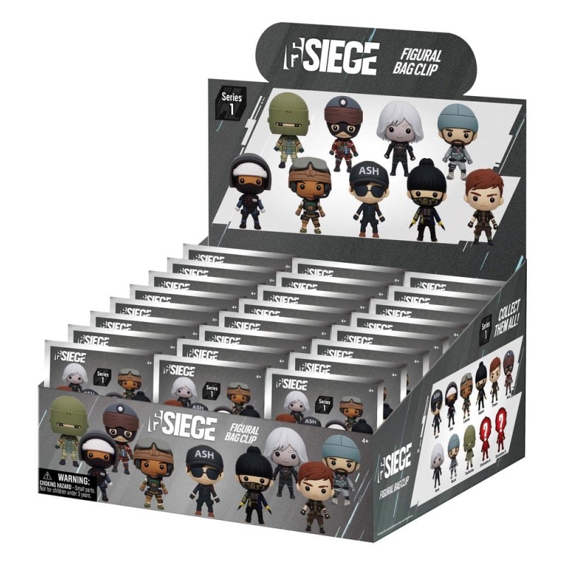 Six Siege 3D PVC Bag Clips Series 1 Display (24)
