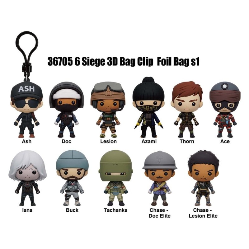 Six Siege 3D porte-clés en PVC série 1 présentoir (24)