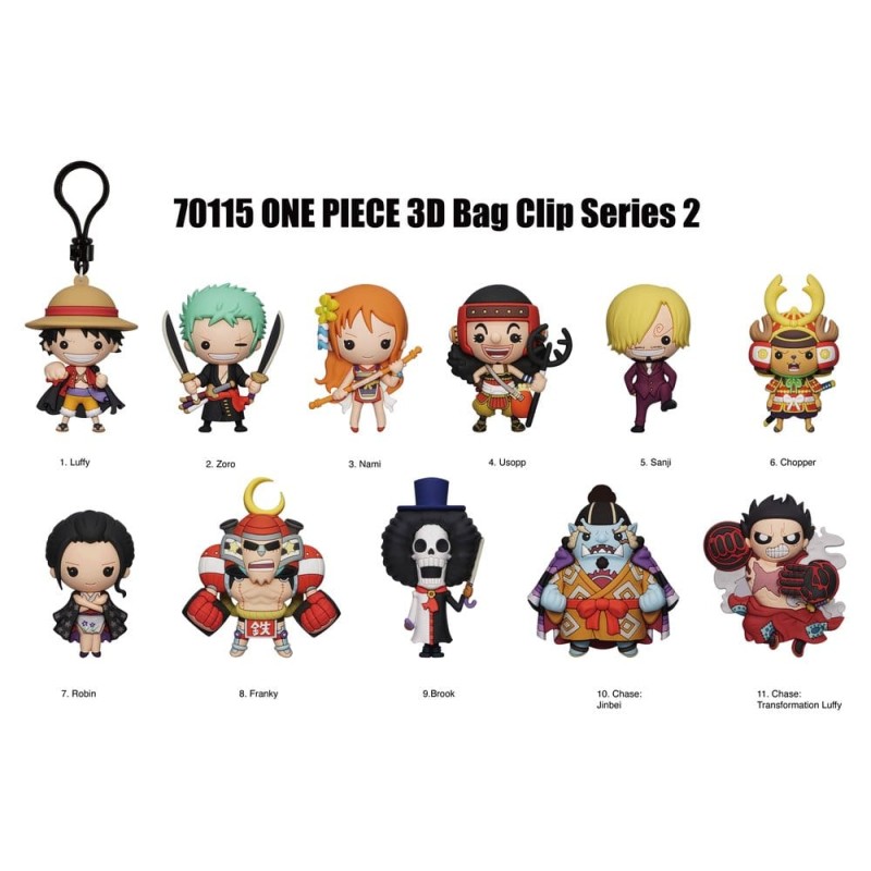 One Piece 3D porte-clés en PVC série 2 présentoir (24)