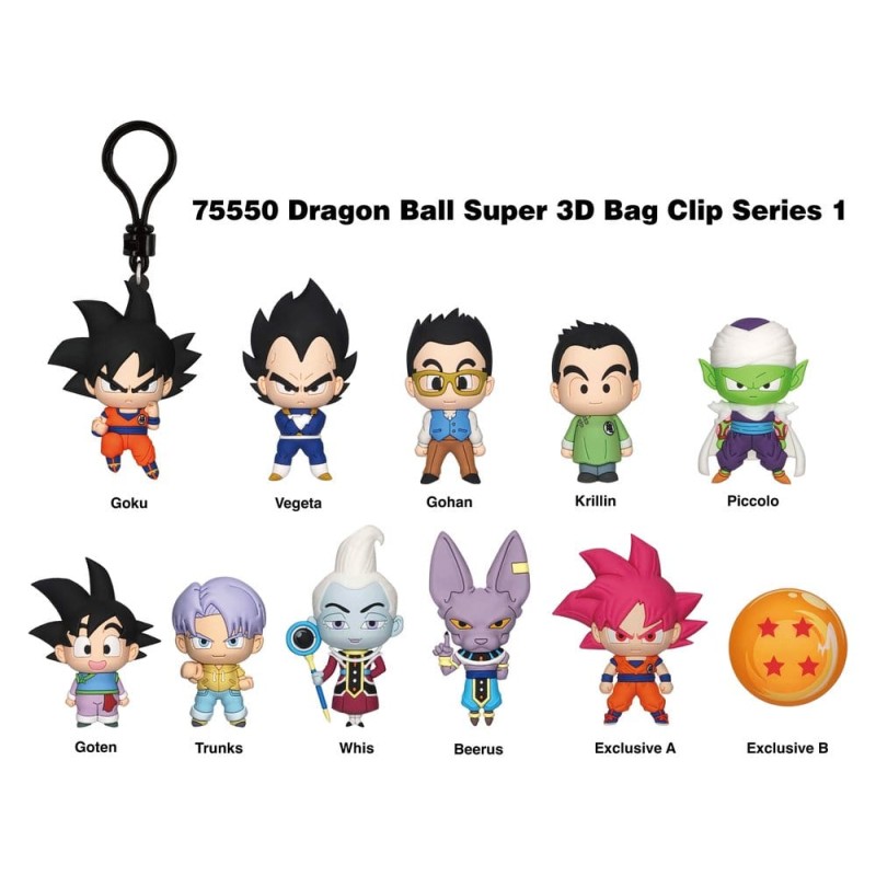 Dragon Ball Super 3D porte-clés en PVC série 1 présentoir (24)