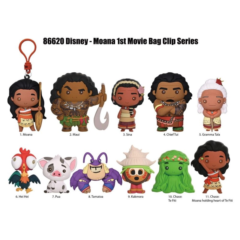 Moana 3D PVC Bag Clips Series 2 Display (24)