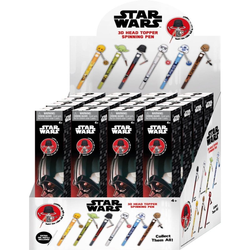 Star Wars 3D Head Topper Spinning Pen présentoir (12)
