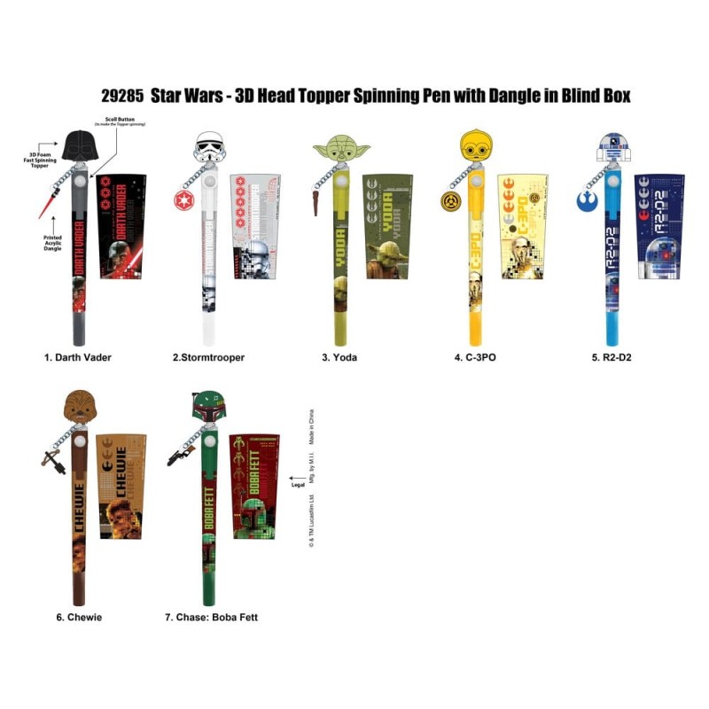 Star Wars 3D Head Topper Spinning Pen présentoir (12)