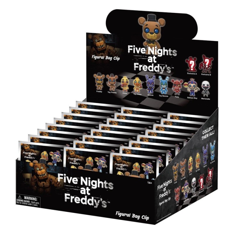 Five Nights at Freddy's 3D PVC Bag Clips Series 1 Display (24)