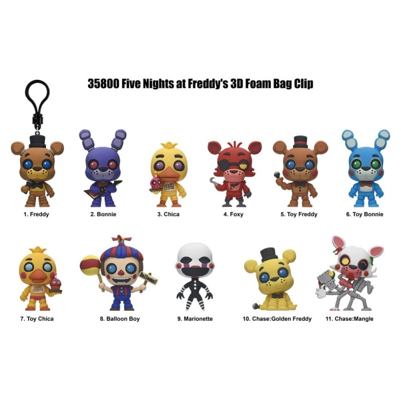 Five Nights at Freddy's 3D porte-clés en PVC série 1 présentoir (24)