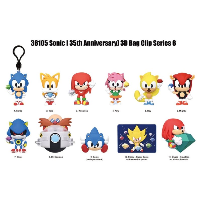 Sonic the Hedgehog 3D porte-clés en PVC série 6 présentoir (24)