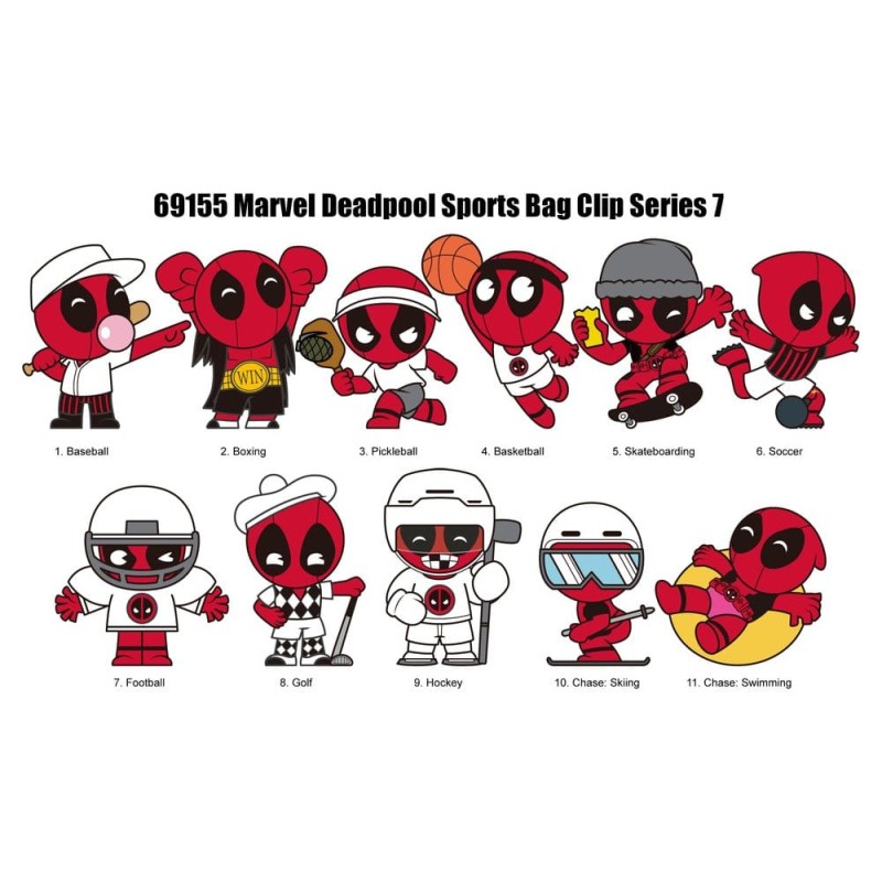 Deadpool 3D porte-clés en PVC série 7 présentoir (24)