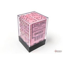 Chessex - Ondoorzichtig 12mm d6 (36 kubussen) - Pastel Roze/zwart