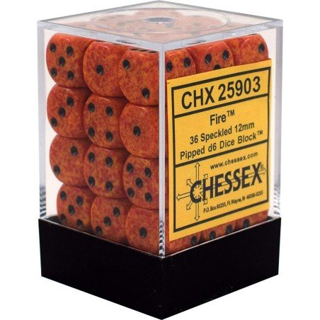 Chessex - Speckled 12mm d6 (36 Dés) - Fire | 601982022136