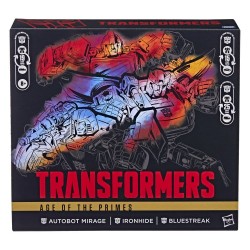 Transformers Age of the Primes pack 3 figurines Autobot Mirage & Bluestreak & Ironhide