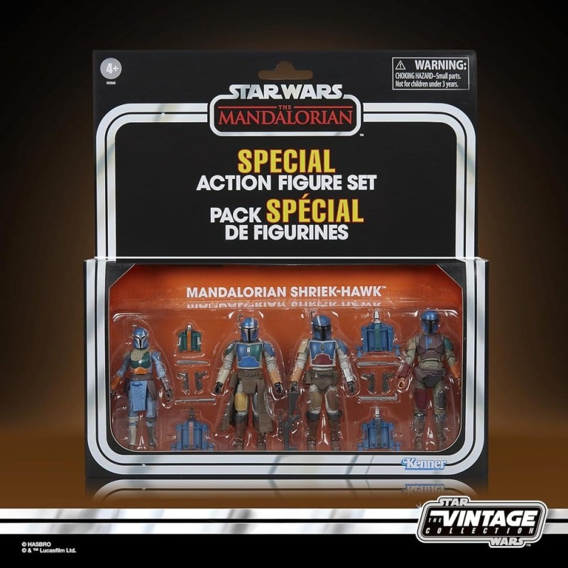 Star Wars The Mandalorian Vintage Collection pack 4 figurines Mandalorian Shriek-Hawk 10 cm