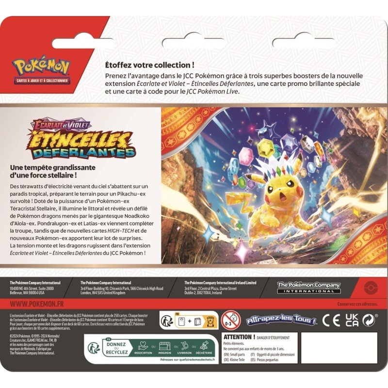 Pokémon - Étincelles Déferlantes (EV08) - Blister 3 Boosters FR | 820650559204