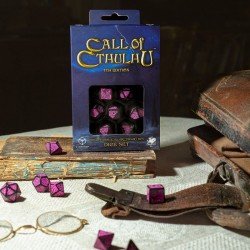 Q-Workshop - Dice Set (7 Dés) - Call of Cthulhu 7ème édition - Black & Magenta | 5907699495986