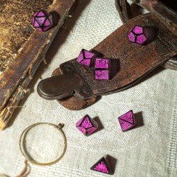 Q-Workshop - Dice Set (7 Dés) - Call of Cthulhu 7ème édition - Black & Magenta | 5907699495986