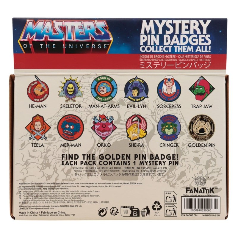 Masters of the Universe Mystery Pin Badges Blind Box Display (12)