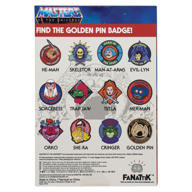 Masters of the Universe Mystery Pin Badges Blind Box Display (12)