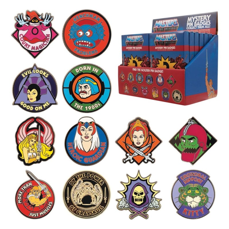 Masters of the Universe Mystery Pin Badges Blind Box Display (12)