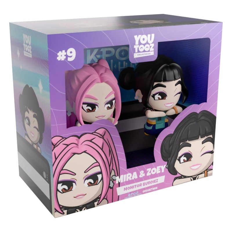 KPop Demon Hunters Vinyl figurines Mira & Zoey Monitor Buddiez 6 cm