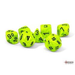 Chessex - Mega-hedral (7 Dés) - Vortex - Bright Green/Black | 601982044114